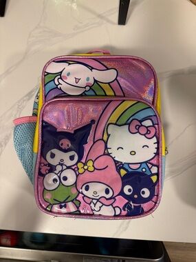 Sanrio Pink Holographic Kids Lunch Bag with Rainbow Accents